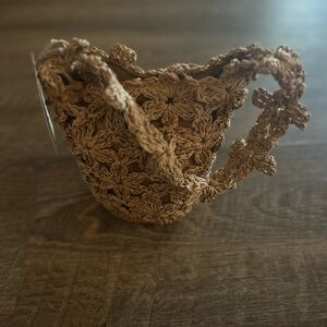 a new day Tan Crochet Mini Bag